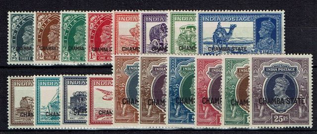 Image of Indian Convention States ~ Chamba SG 82/99 LMM British Commonwealth Stamp